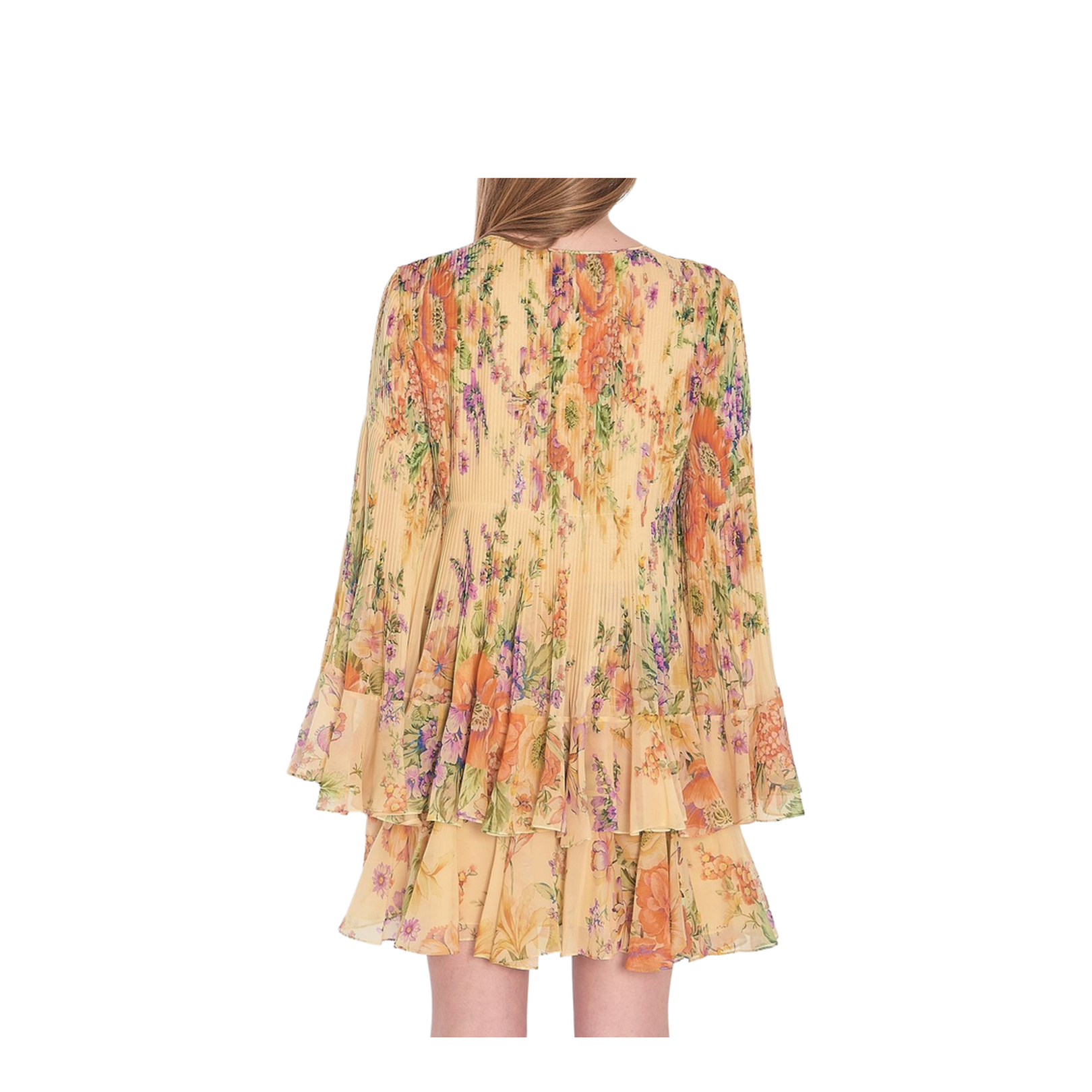 Mini Pleated Dress in Silk Georgette