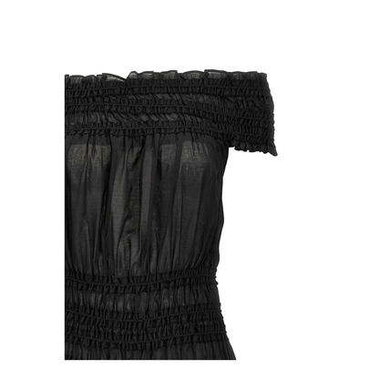 Smocked Cotton Dress In Black