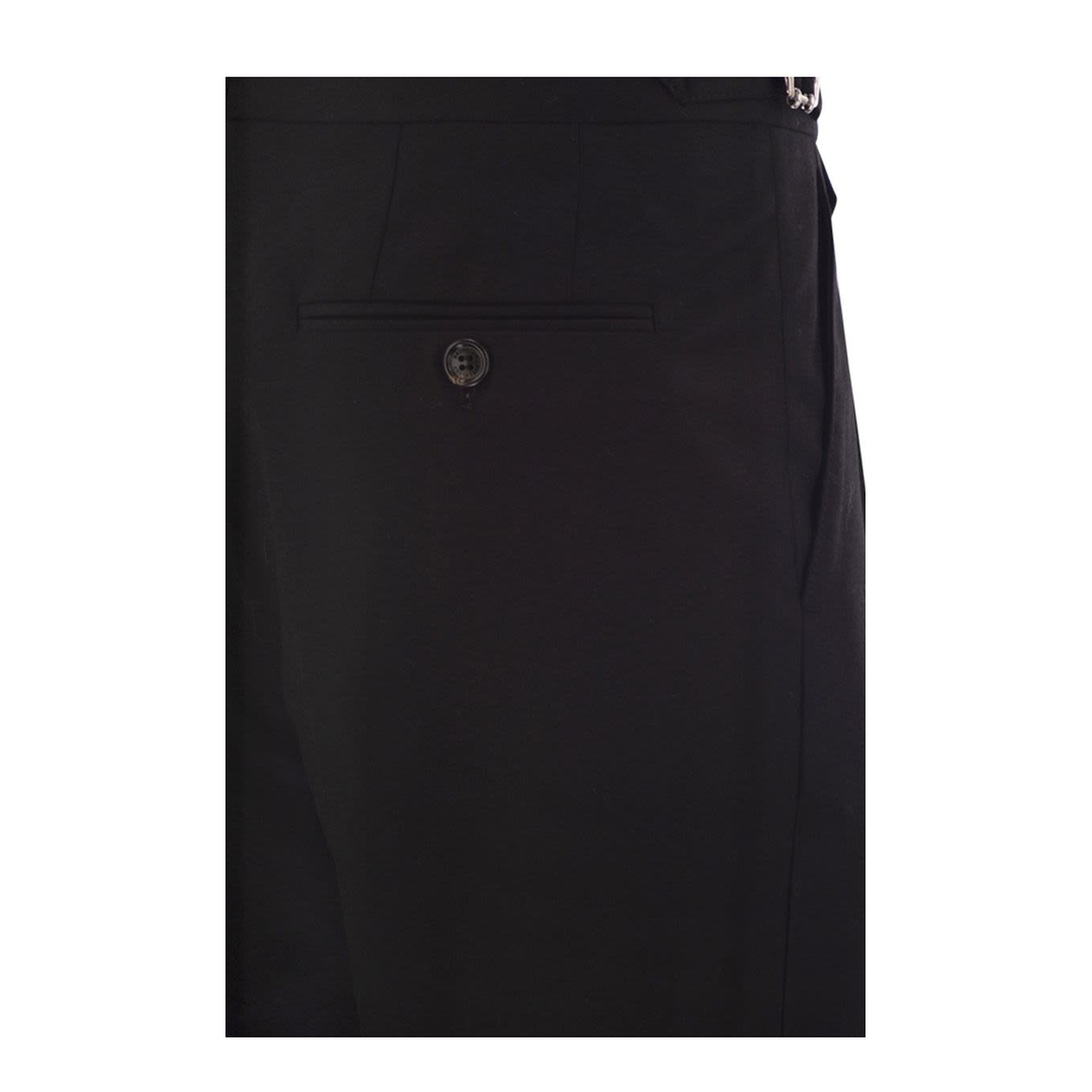 Virgin Wool Canvas Trousers Black