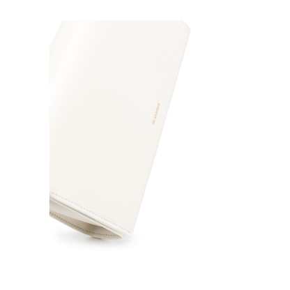 Logo Stamp Leather Shoulder Bag - Ivory