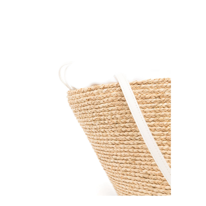 Viv' Skate Raffia Shopping Bag - Natural / White