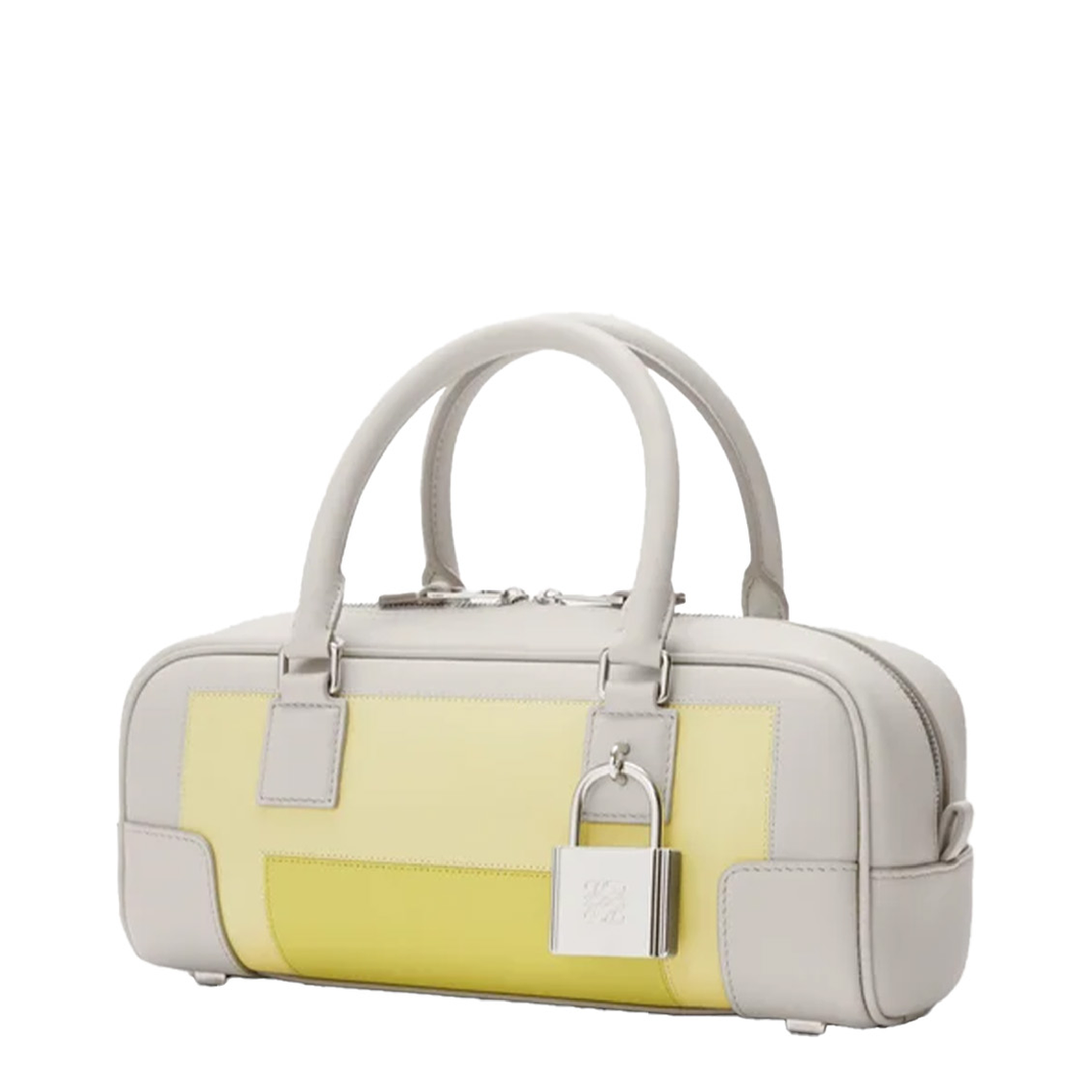 Amazona 23 Cropped Leather Shoulder Bag - Pale Grey/Light Citrine