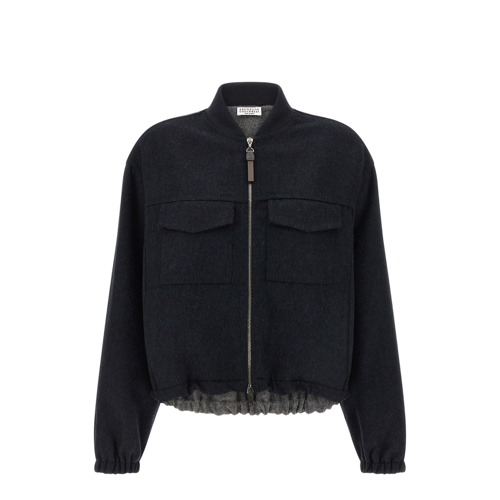 Shiny Zipper Pull Bomber Jacket