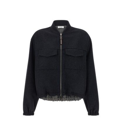 Shiny Zipper Pull Bomber Jacket