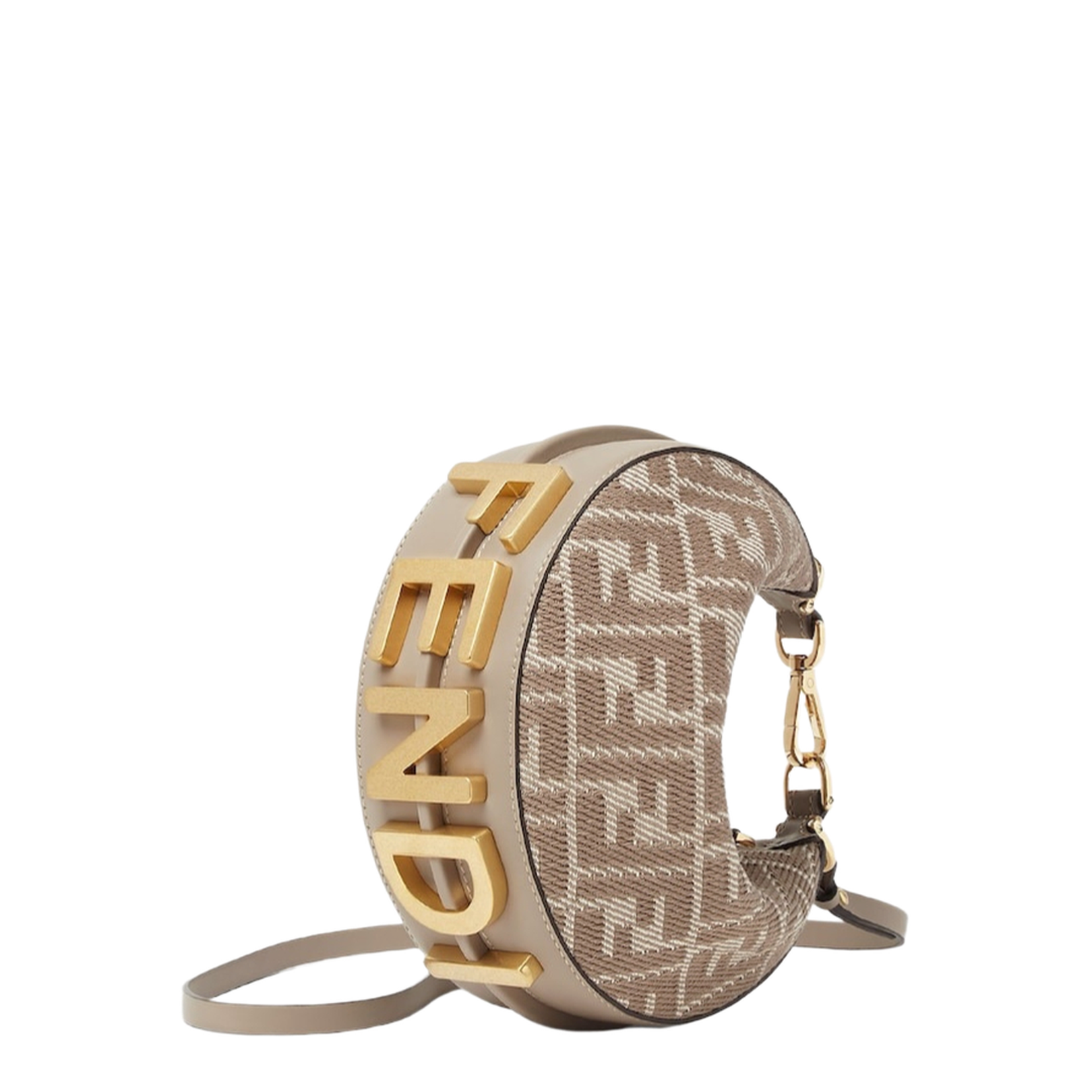 Fendigraphy Mini Canvas Hobo Bags - Tan