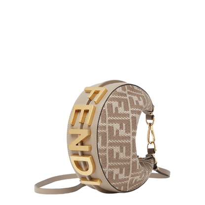 Fendigraphy Mini Canvas Hobo Bags - Tan