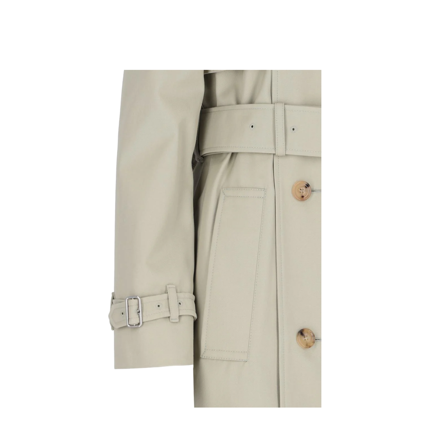 Cotton Blend Long Trench Coat