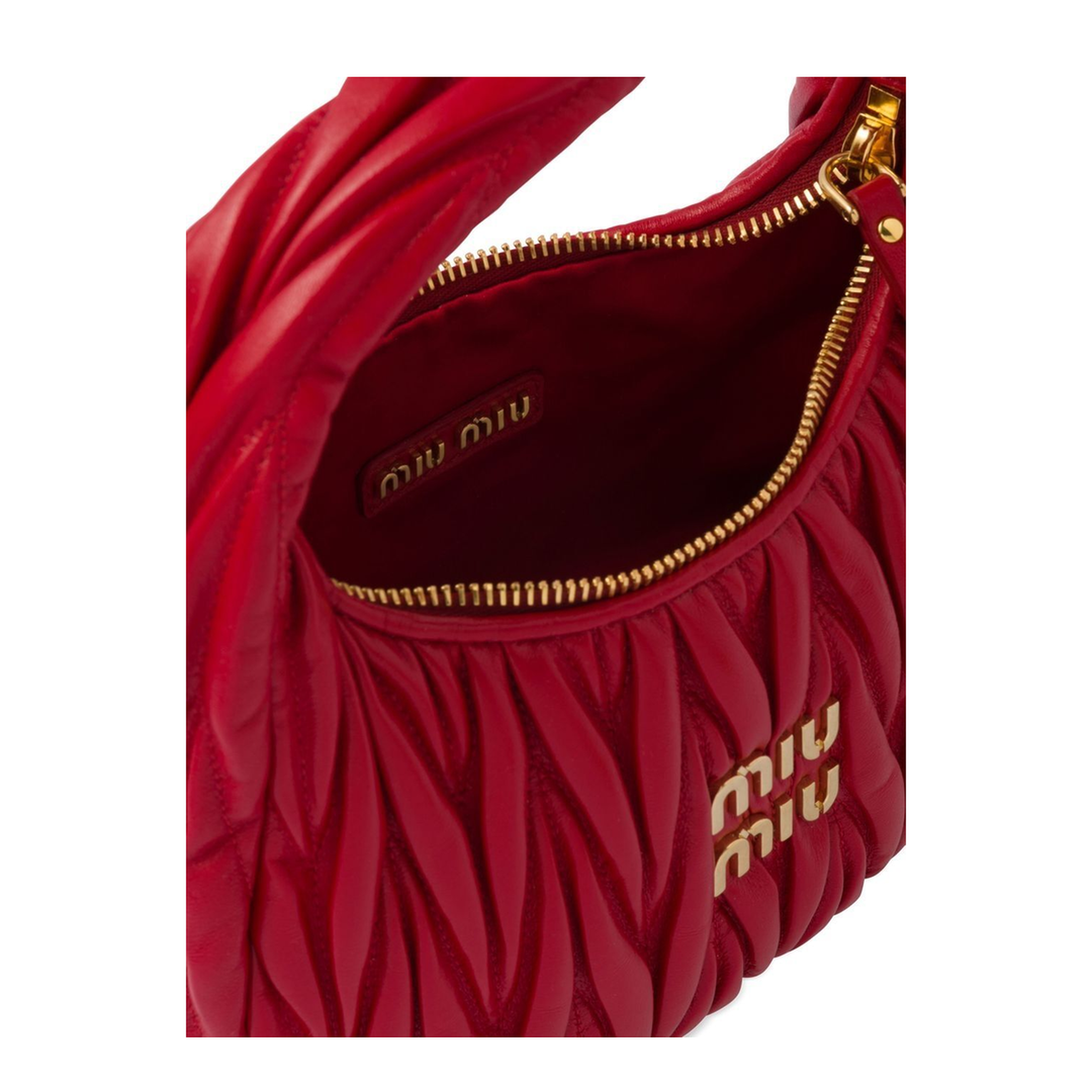 MAYFEYR - MIUMIU - Wander Matelassé Nappa Leather Small Hobo Bag - 5BC125VOOYAN88F0011