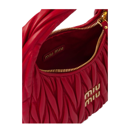 MAYFEYR - MIUMIU - Wander Matelassé Nappa Leather Small Hobo Bag - 5BC125VOOYAN88F0011
