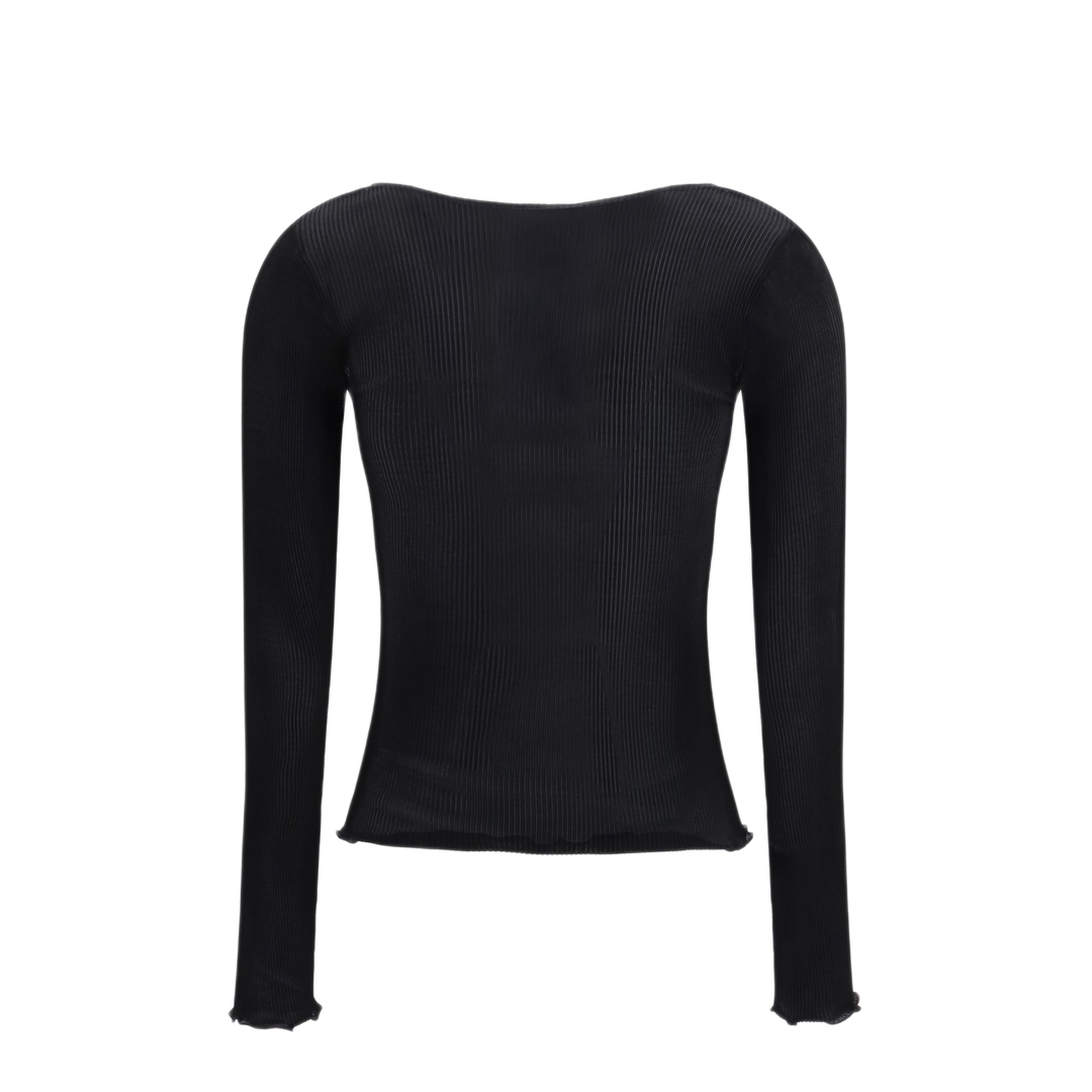 MAYFEYR - Saint Laurent - Cassandre V Neck Ribbed Silk Top - 876789Y37SM