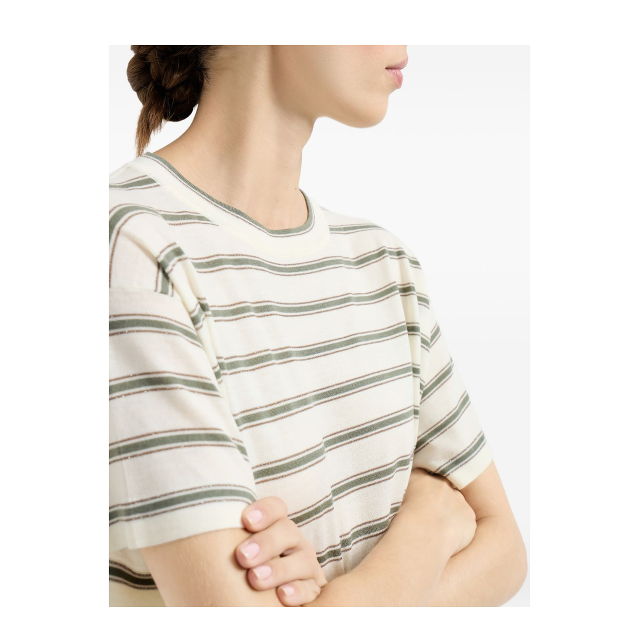 Men's Stripped T-Shirts White