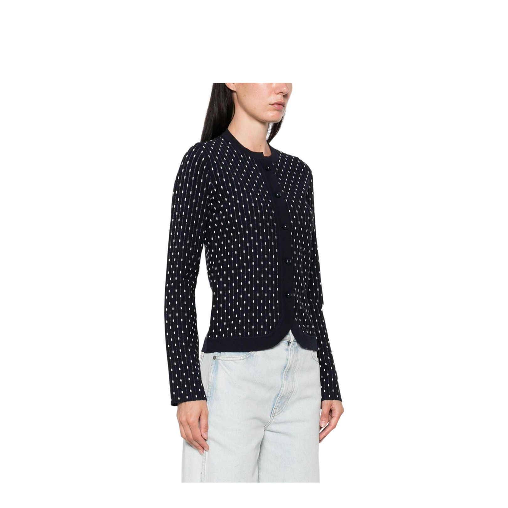 Dotted Crewneck Cardigan