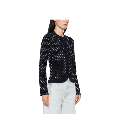 Dotted Crewneck Cardigan