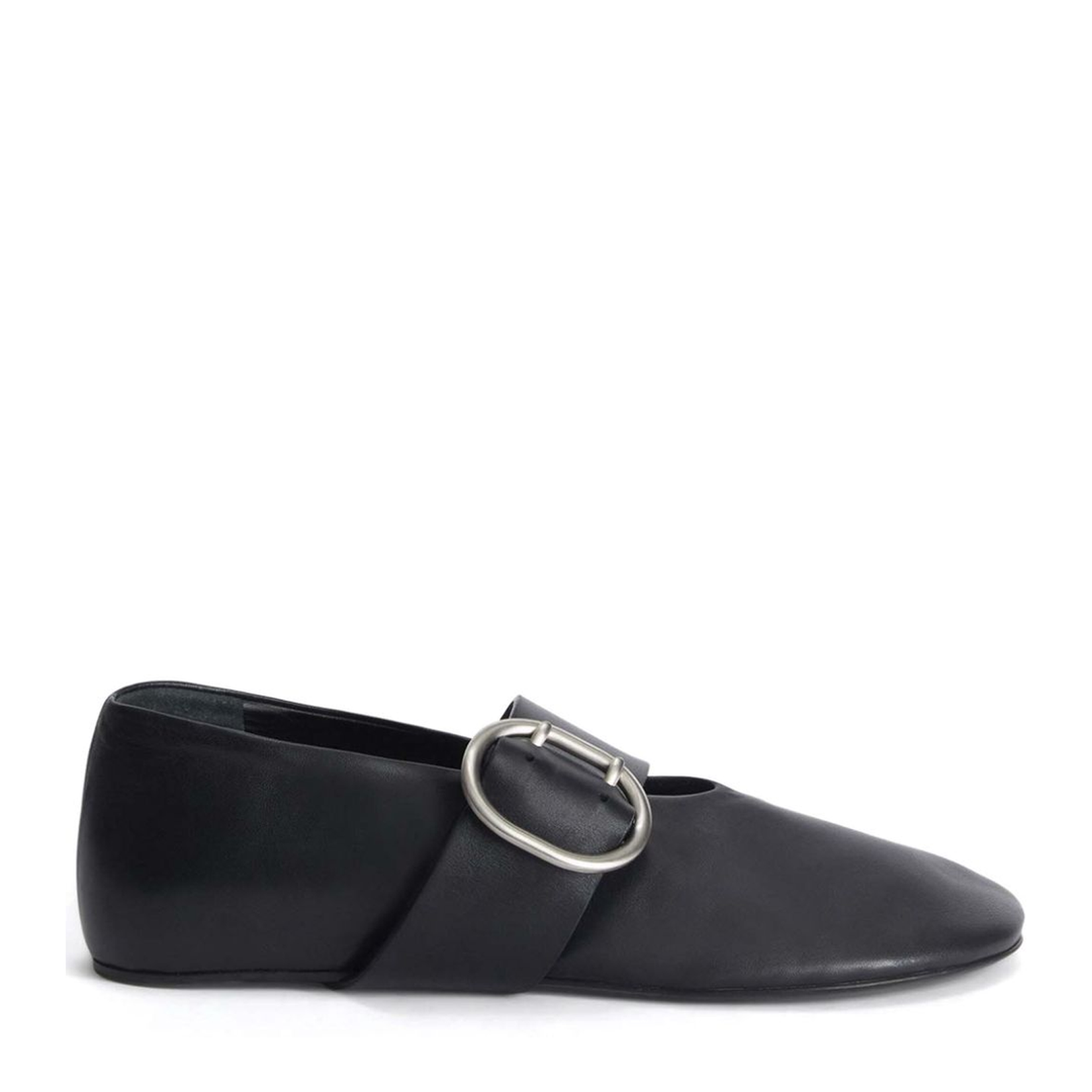 Leather Ballet Flat in Black