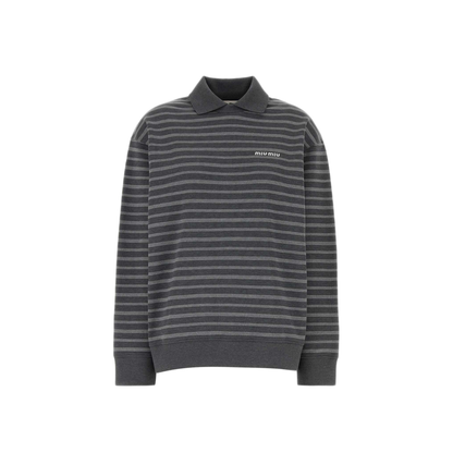 MAYFEYR - Miu Miu - Embroidered Cotton Oversize Polo Shirt - MJLA68SOOO174VF052N