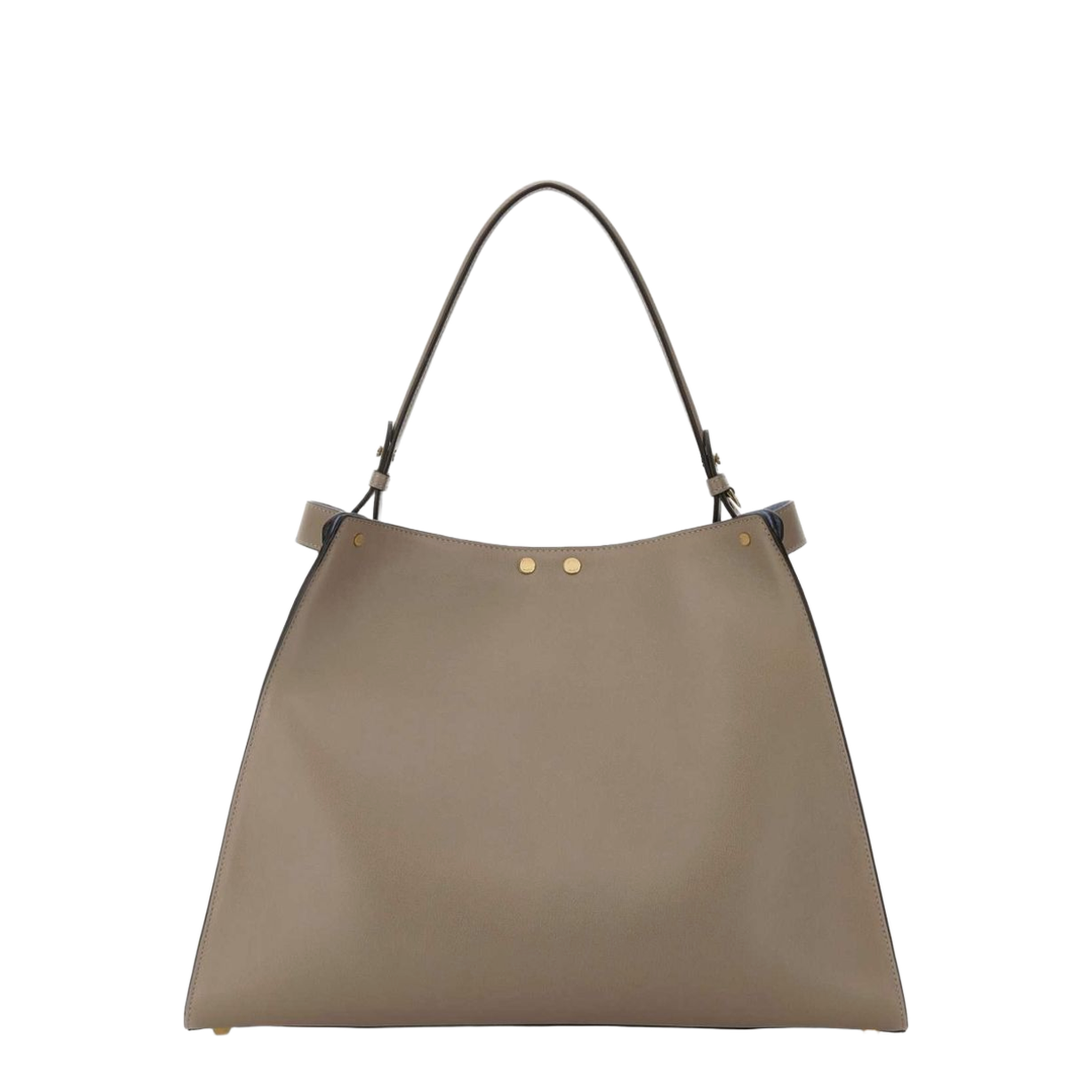 Way Large Leather Shoulder Bag - Grey