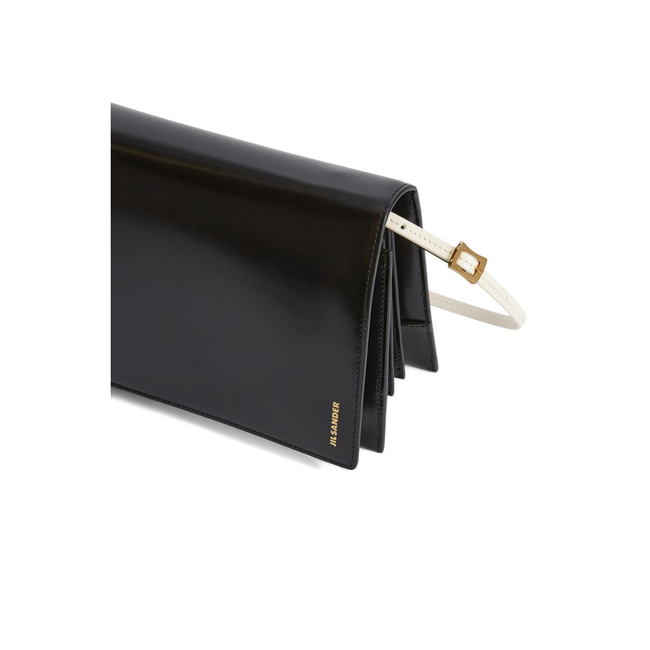 File Small Calf Leather Crossbody Bag - Nero