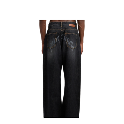 MAYFEYR - Palm Angels - Curved Logo Loose 5 Pocket - PMYA049S26DEN00B1313