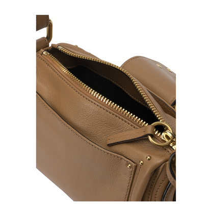 Paddington Small Grained Buffalo Leather Chain Bag - Mustang Brown