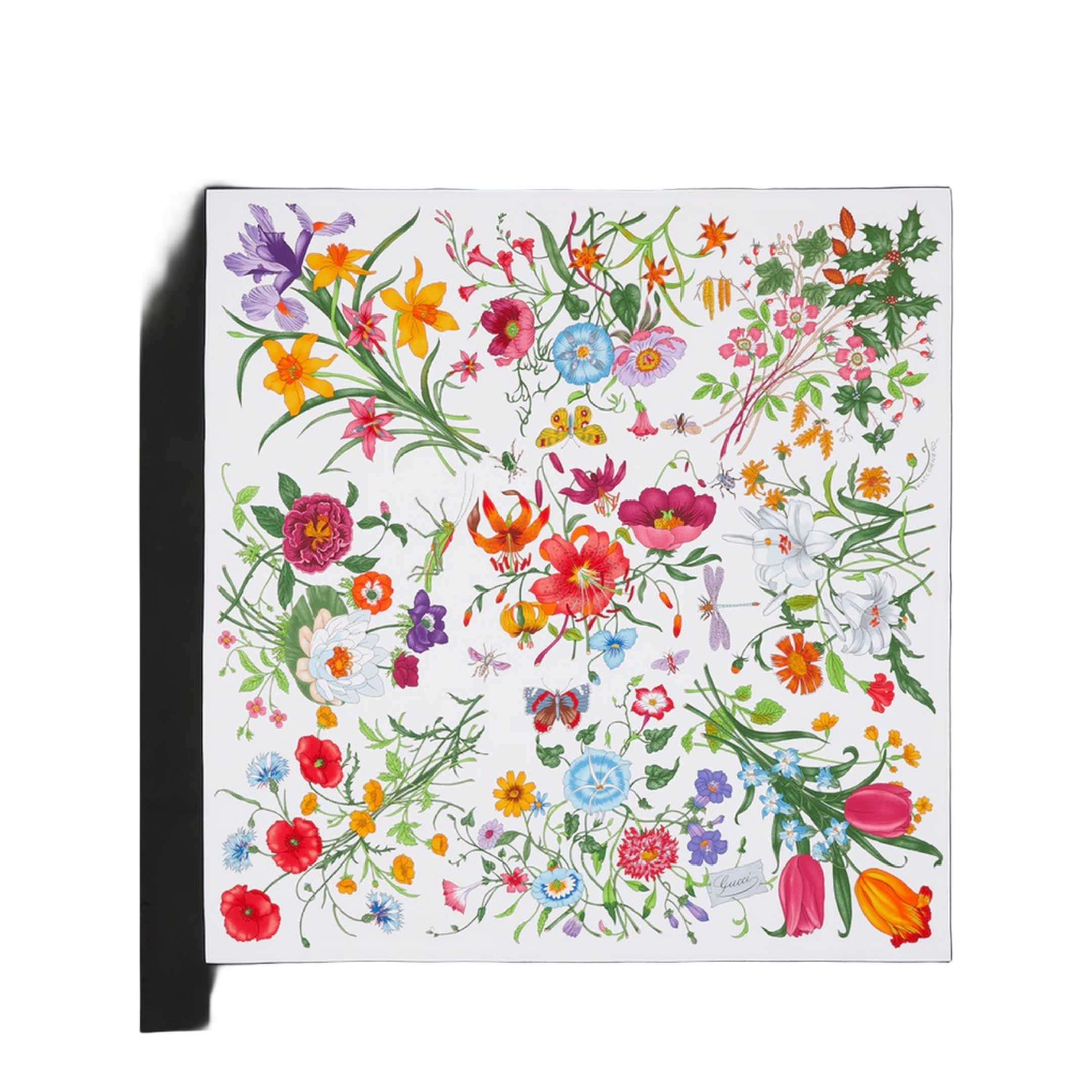 Printed Flora Silk Twill Carré