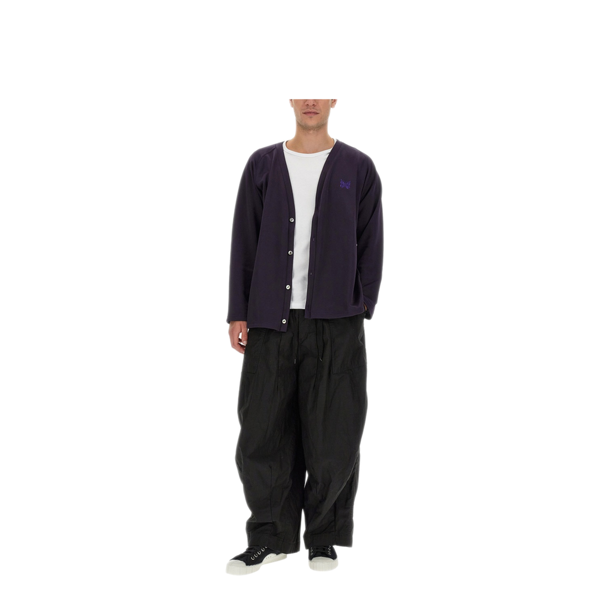 MAYFEYR - Needles - Cardigan With Logo - MR304CEGGPLANT