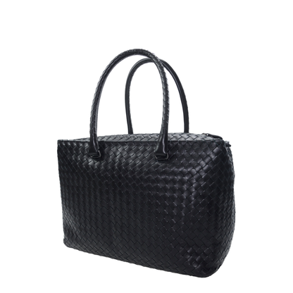 Intrecciato Small Leather Tote Bags - Black