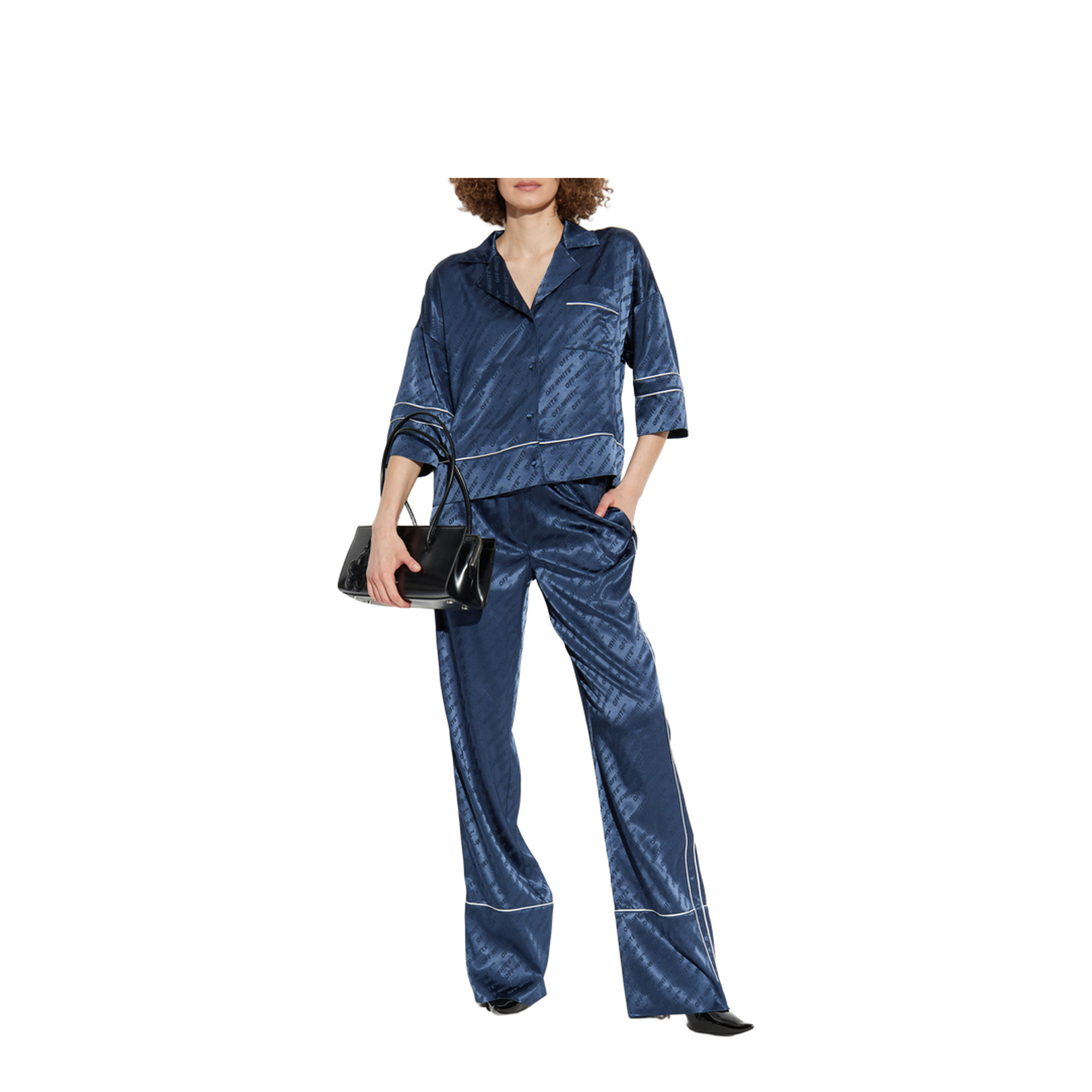 Satin Shirt with Monogram