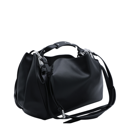 Knot-D Medium Polyurethane Top-Handle Bag - Black