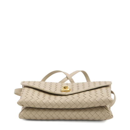 Knot Lock Lambskin Crossbody Bag - Ecru
