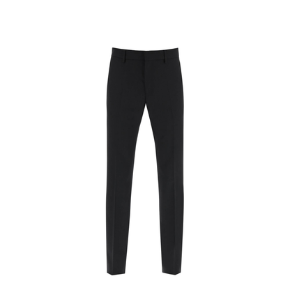 Virgin Wool Trousers In Black
