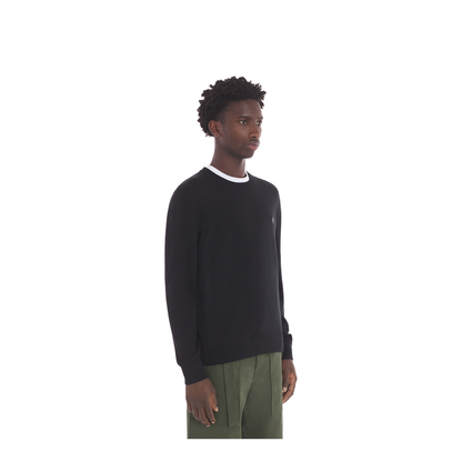 Black Crewneck Sweatshirt with Logo Application