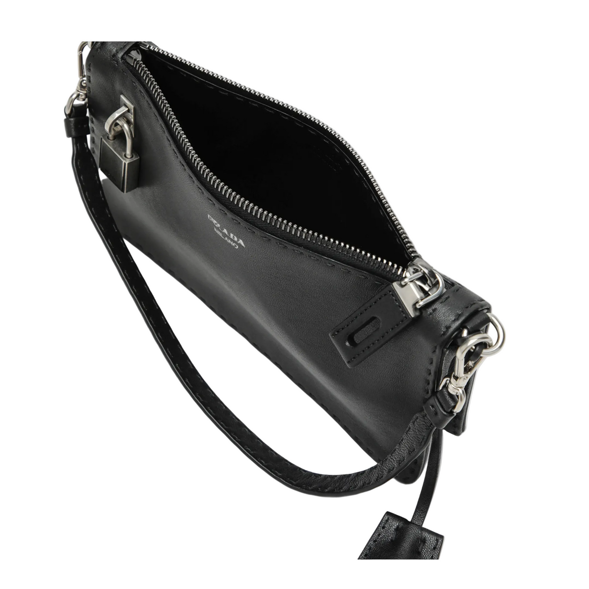 MAYFEYR - Prada - Black Aged Leather Pouch - 2ZT0982ZQ4F0002