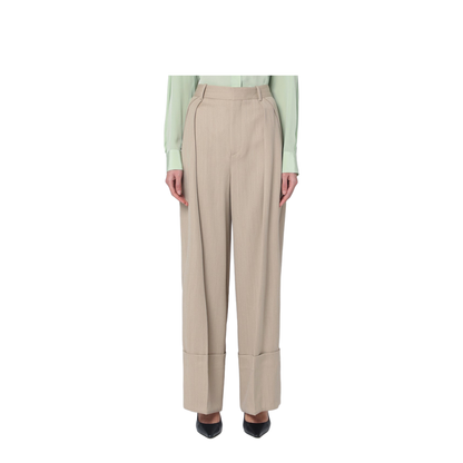 Wide Mandarin Colour Pants in Wool