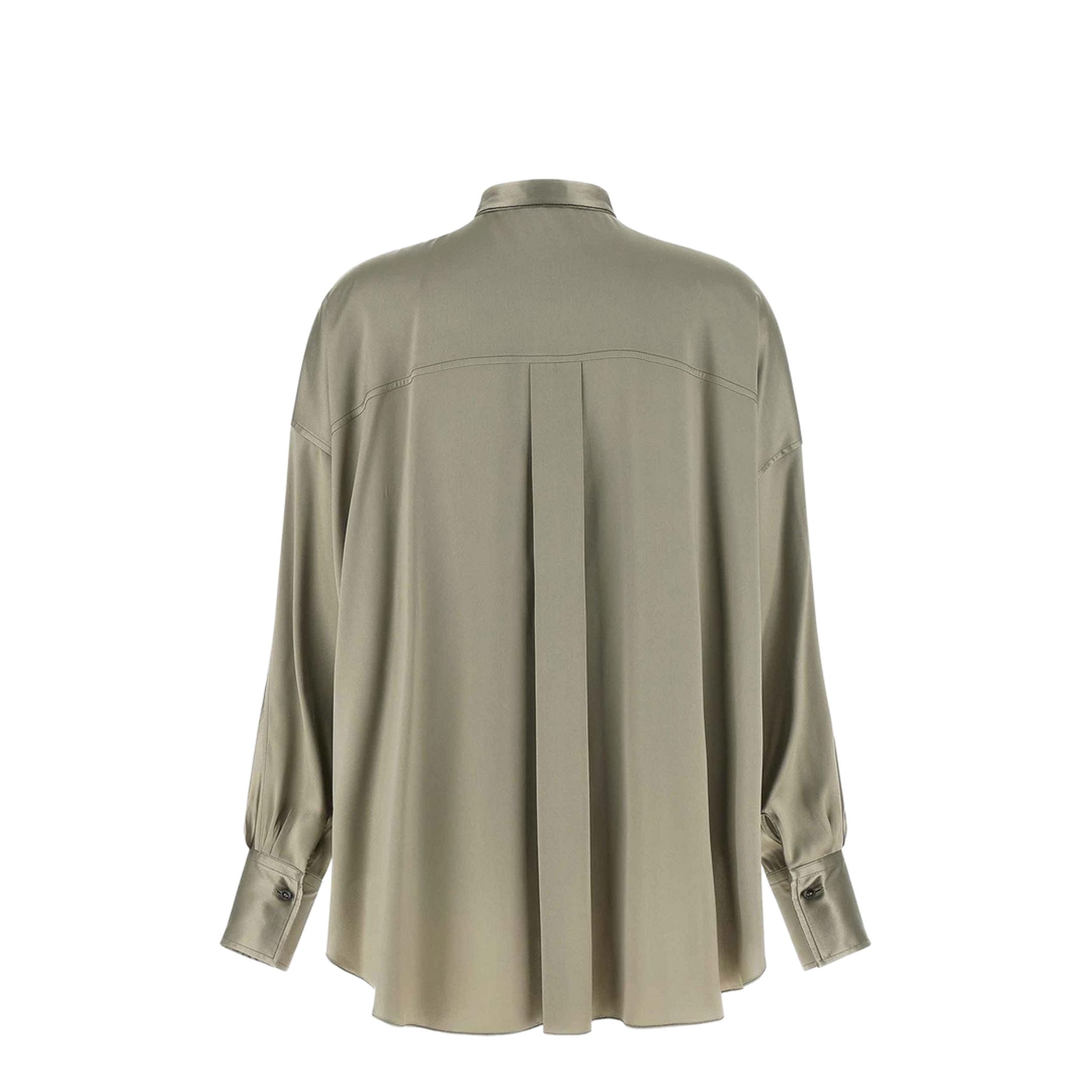 Monili Mandarin-Collar Shirt Green