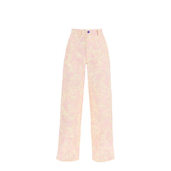 Burberry "rose print canvas workwear pants"