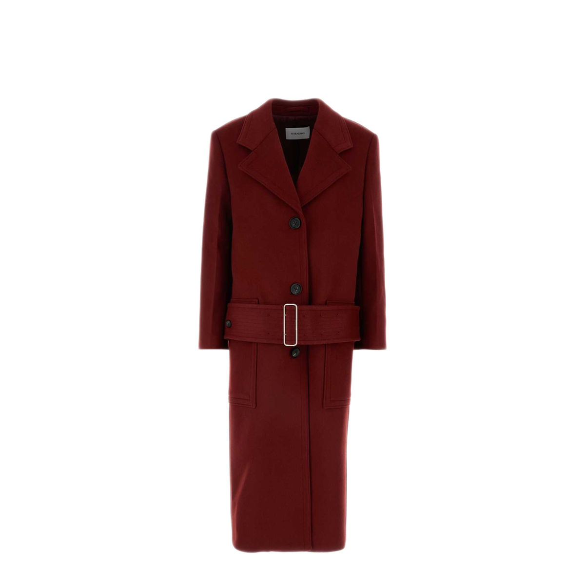 MAYFEYR - Ferragamo - Caban Red Wool Blend Coat - 13G151777632BORDEAUX