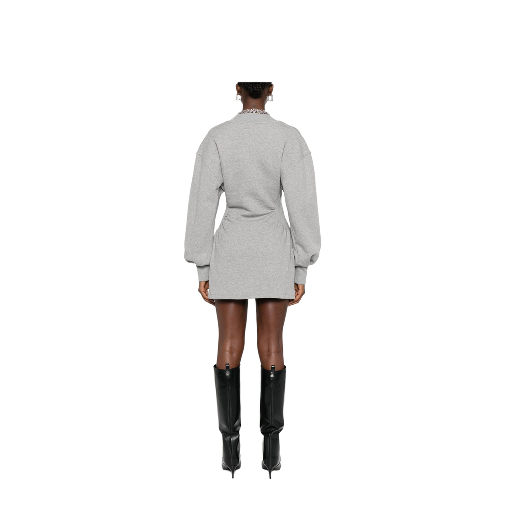 Mini Dress in Faded Black American Fleece