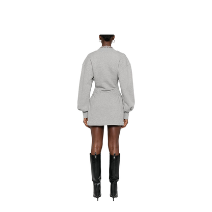 Mini Dress in Faded Black American Fleece