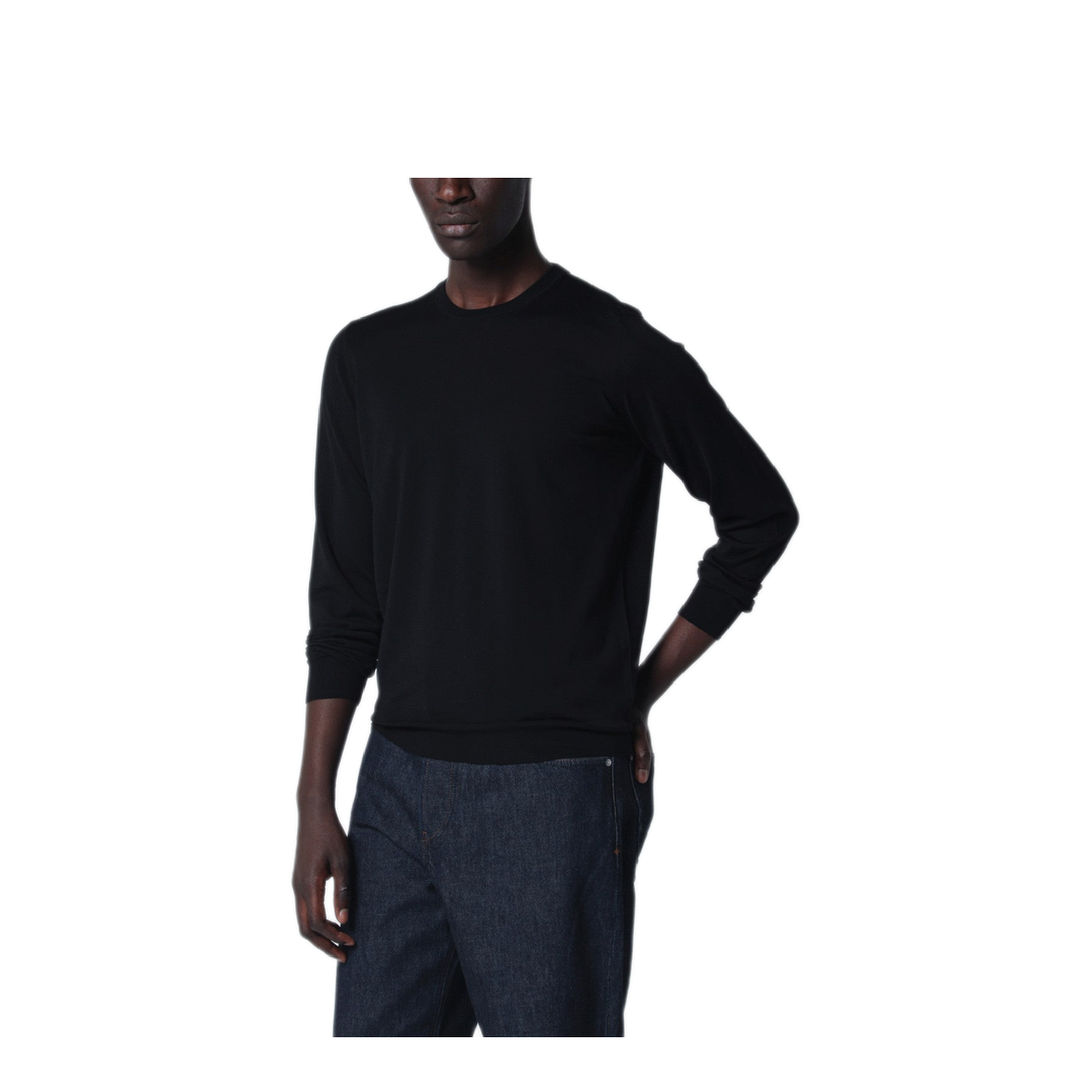 MAYFEYR - Drumohr - Black Wool Crew Neck Sweater - D0D103WO690