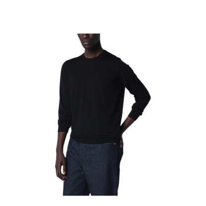 MAYFEYR - Drumohr - Black Wool Crew Neck Sweater - D0D103WO690