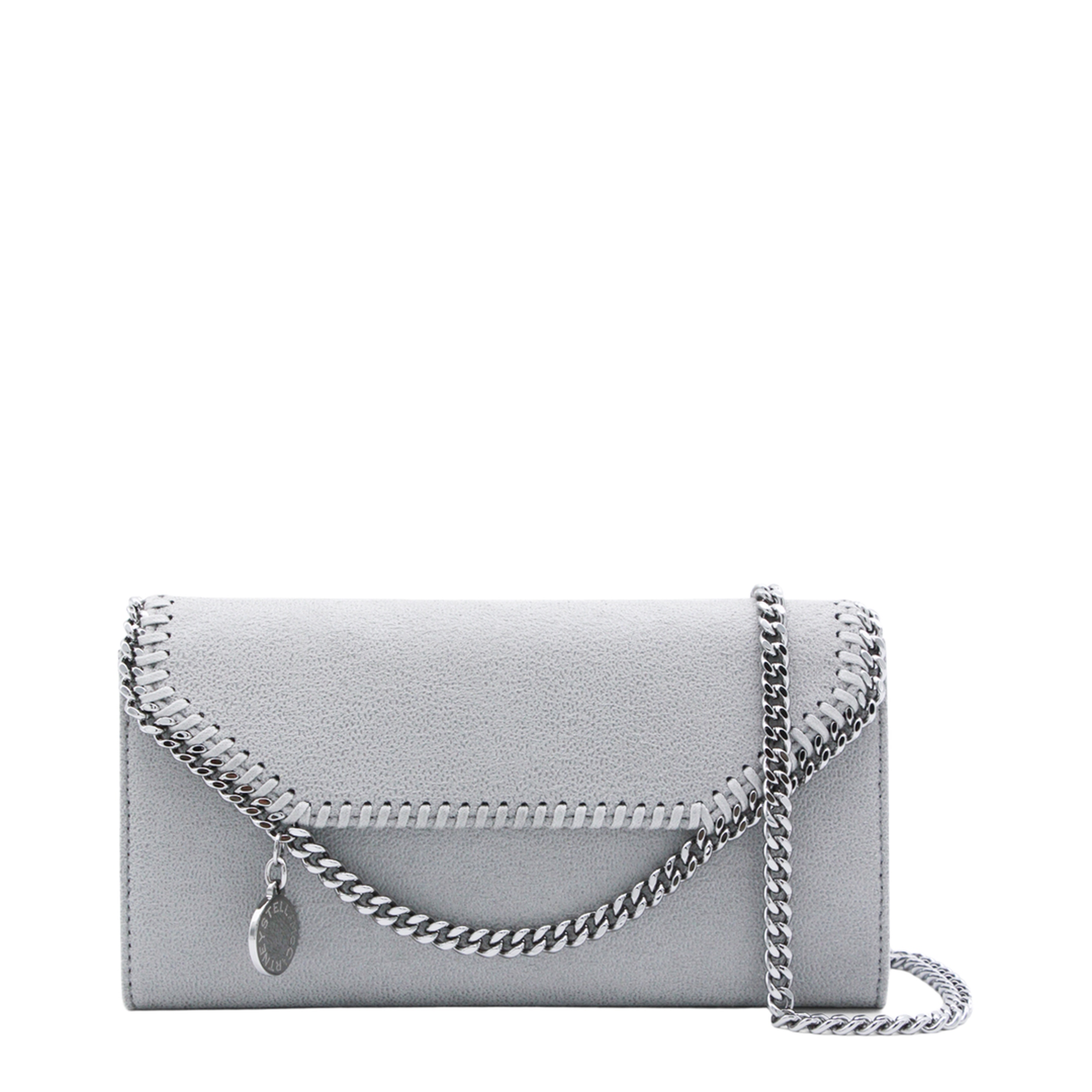 Falabella Continental Wallet With Chain - Light Grey