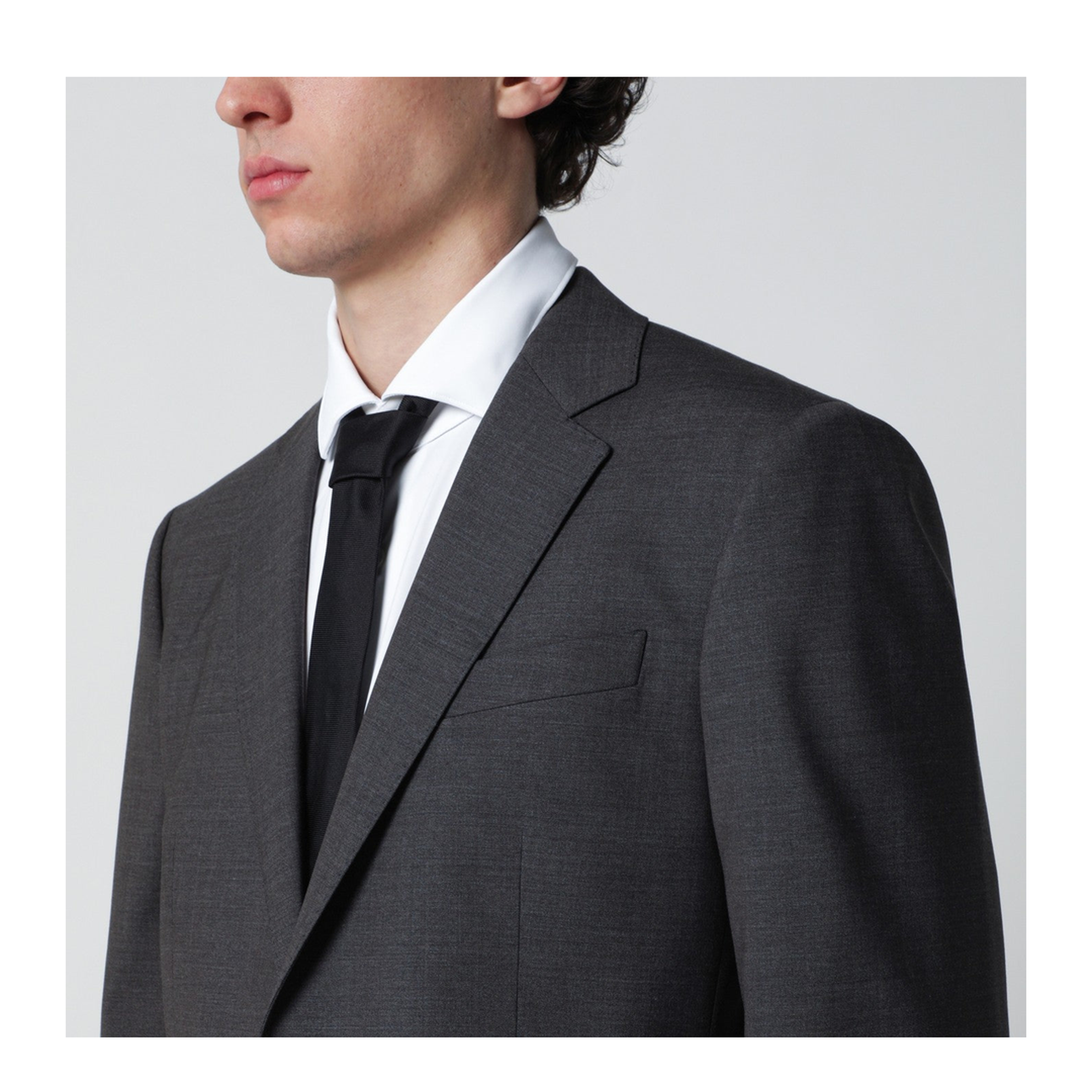 Gray Fleece Wool Two-Piece Suit