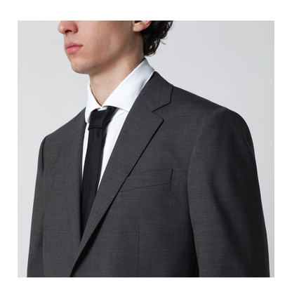 Gray Fleece Wool Two-Piece Suit