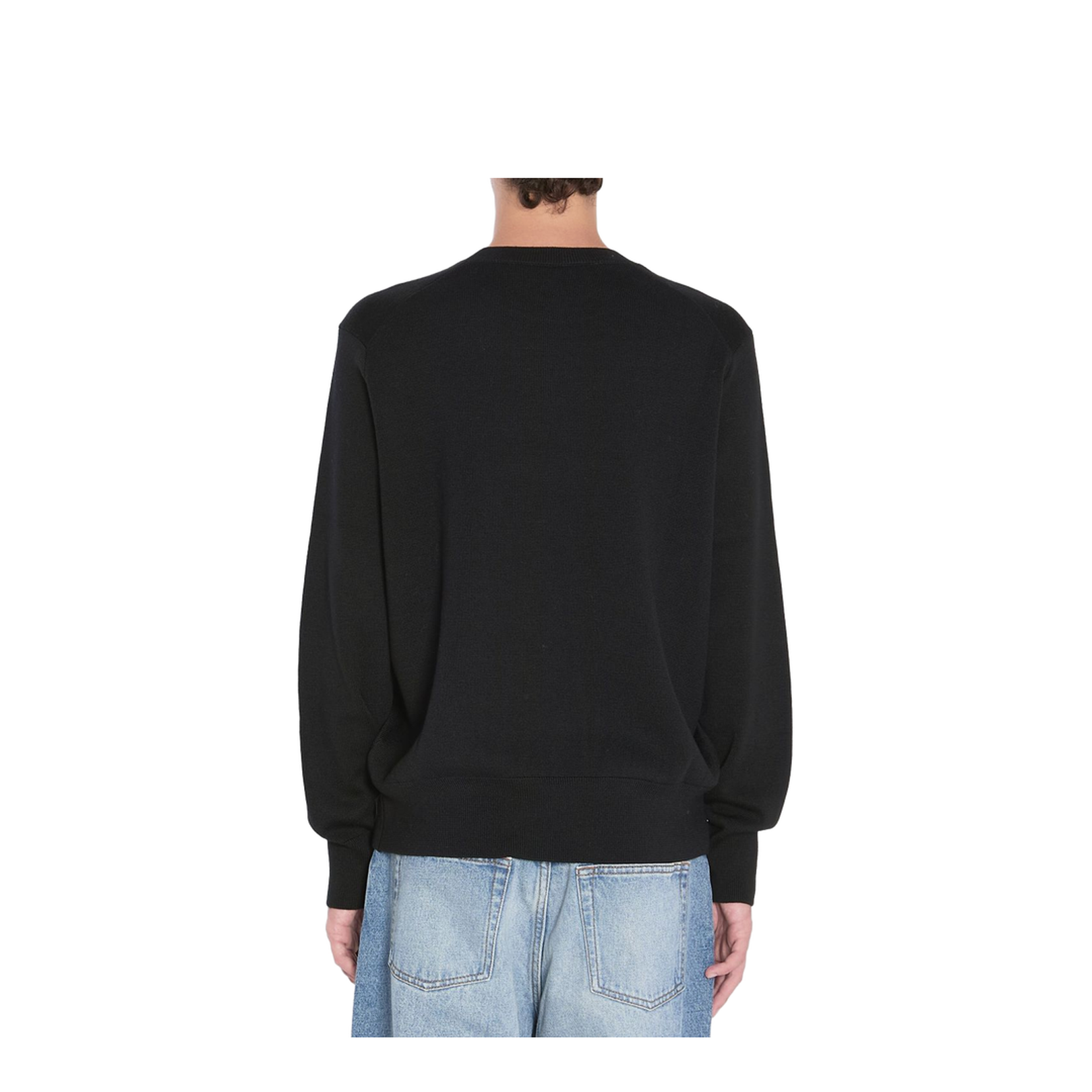 Black Wool Crewneck Sweater