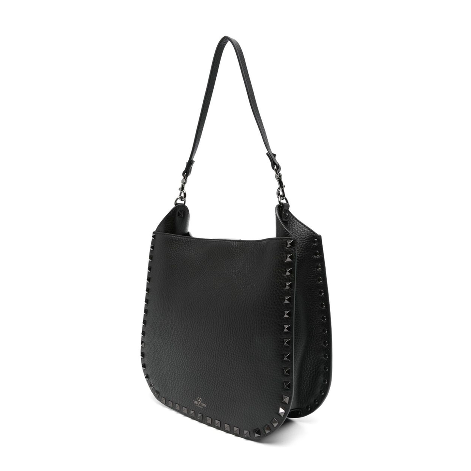 Rockstud Leather Hobo Bag