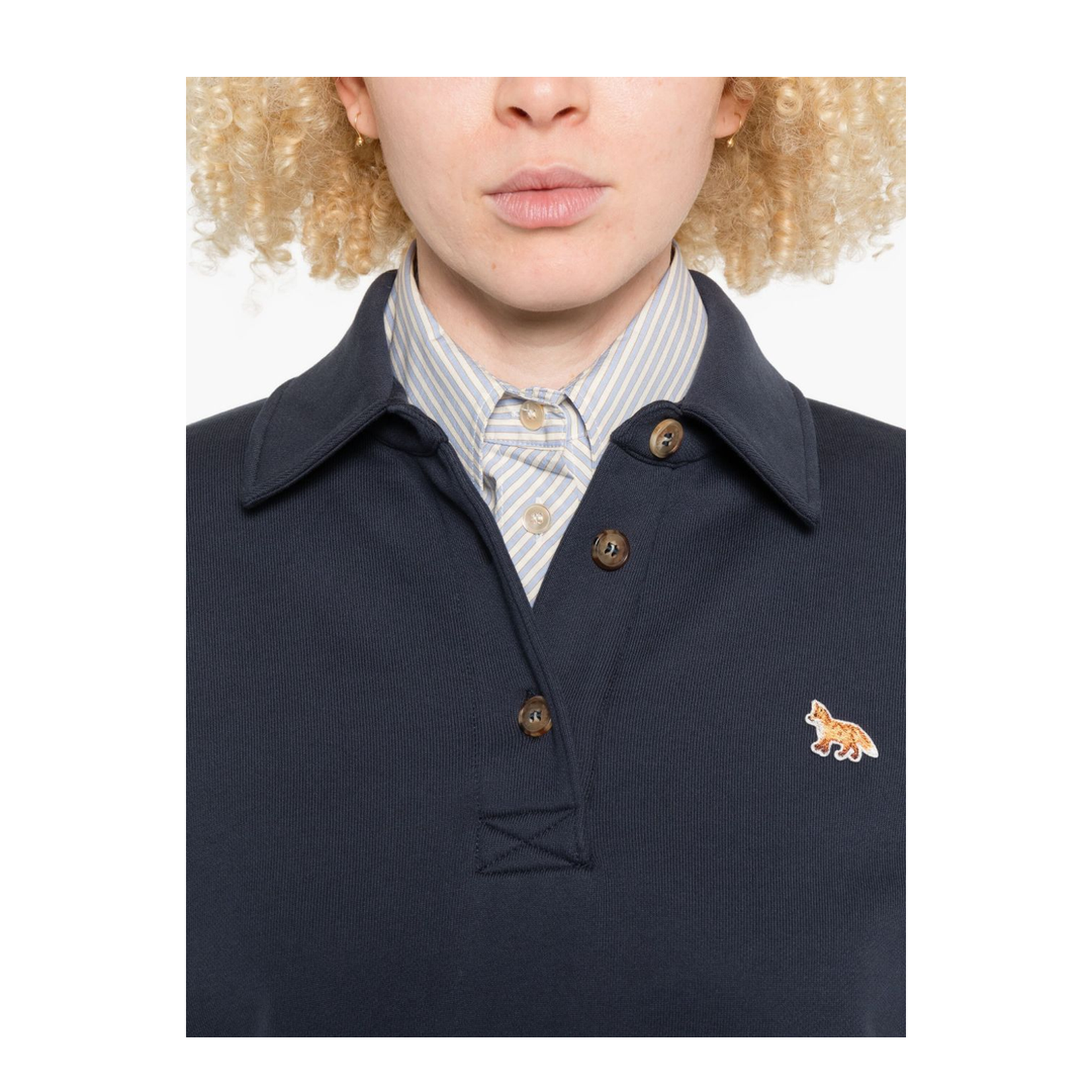 Baby Fox Cotton Polo Sweatshirt