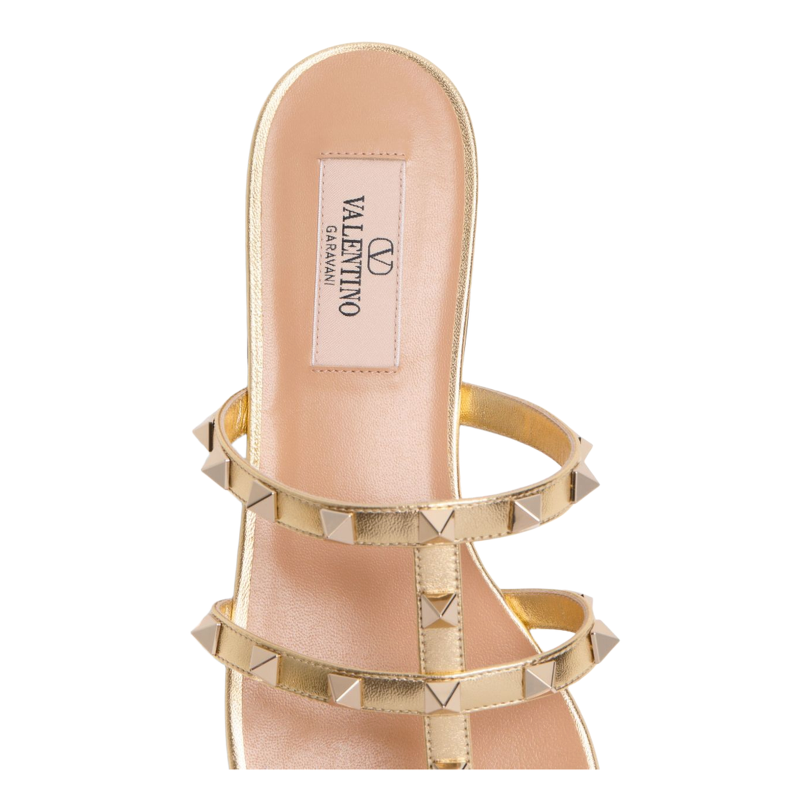 Rockstud Leather Flat Sandals