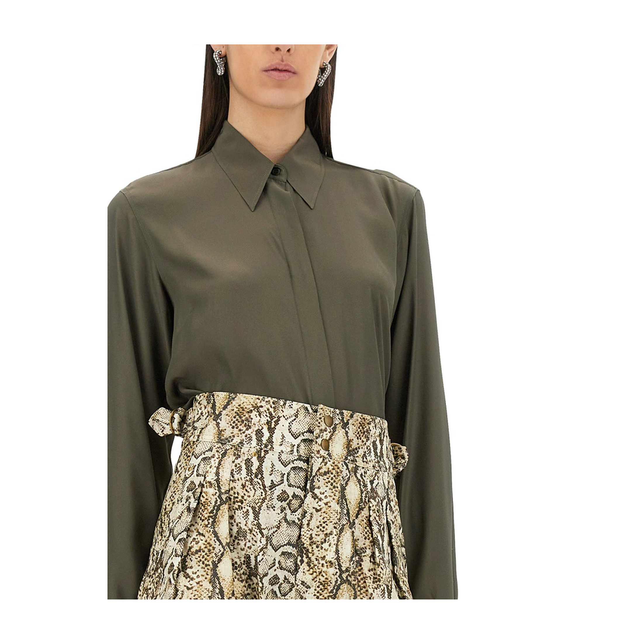 Silk Blend Satin Shirt