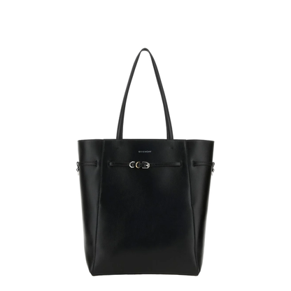 Medium Voyou Leather Tote Bag Black