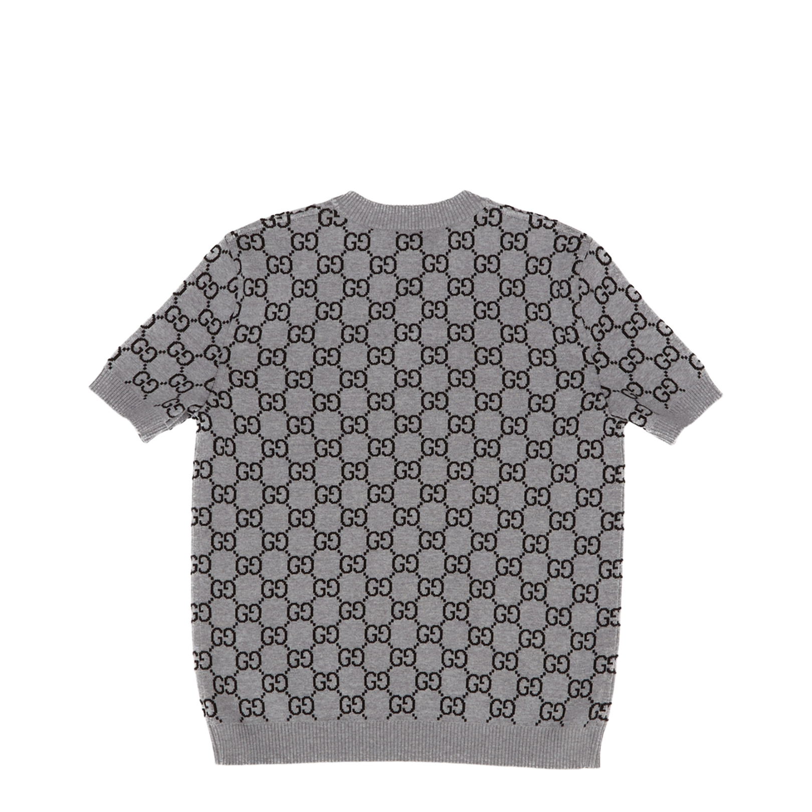 Reversible Wool Jacquard Top in Grey and Black